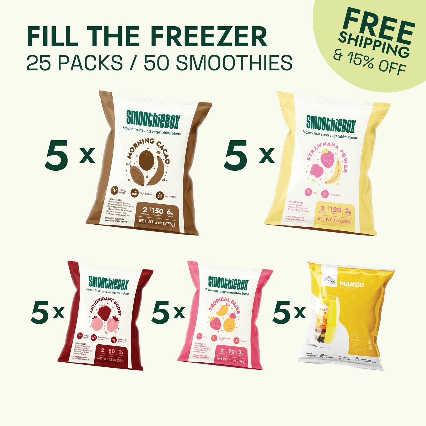 Fill The Freezer (25 packs / 50 smoothies)