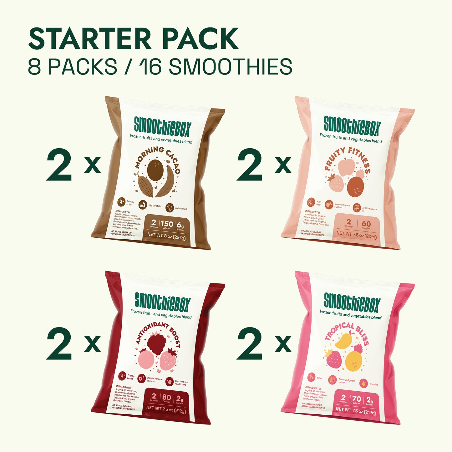 Starter Pack (8 packs / 16 smoothies)